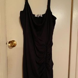 Socialite Curve Black Dress Adjustable Straps Ruching On One Side Womens Sz 1X